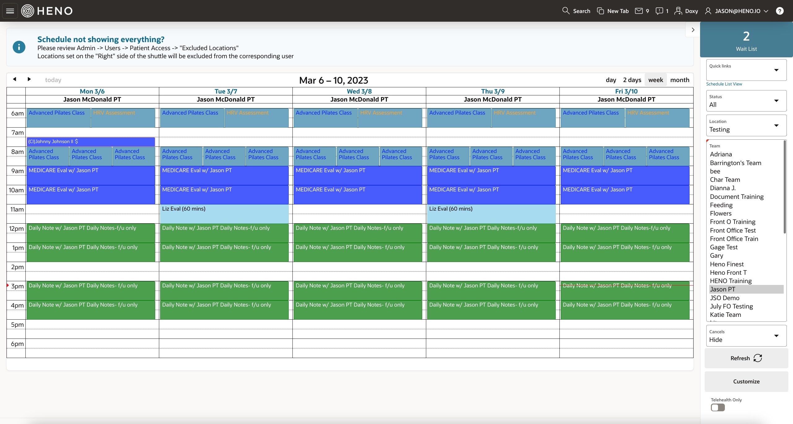 Physical Therapy Appointment Scheduling Software
