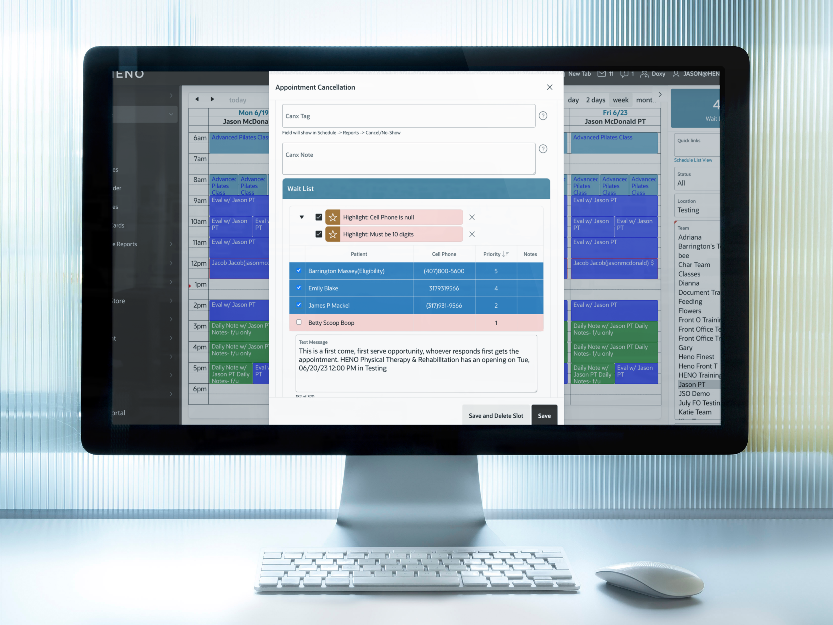 Physical Therapy Scheduling Software